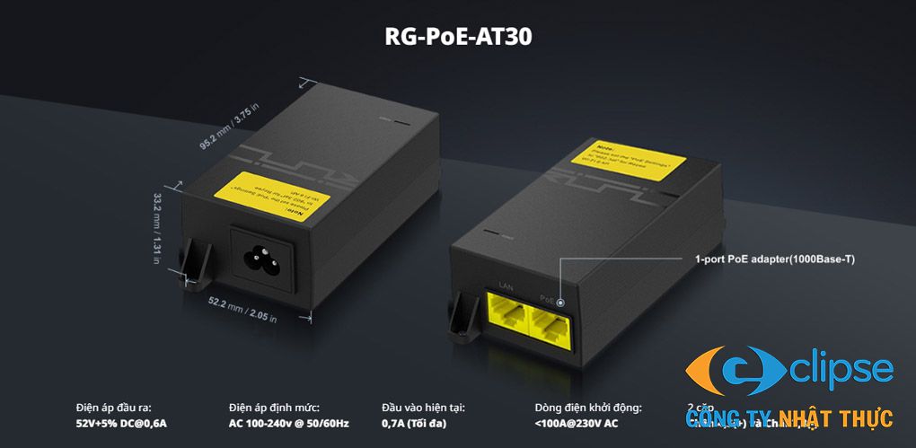 Bán Adapter POE 1 cổng 31.2W Ruijie RG-POE-AT30 giá rẻ