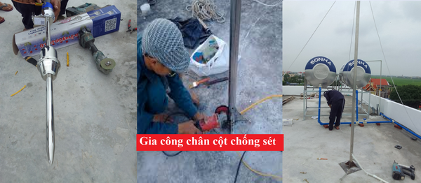 Gia công cột chống sét chất lượng cao bảo vệ an toàn tối ưu cho công trình.