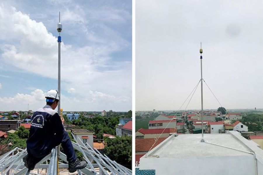 Lắp đặt kim thu sét cho nhà dân tại Vinh, Nghệ An