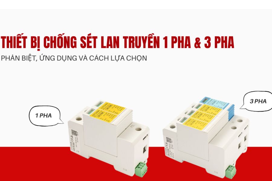 So sánh thiết bị chống sét lan truyền SPD 1 pha và SPD 3 pha