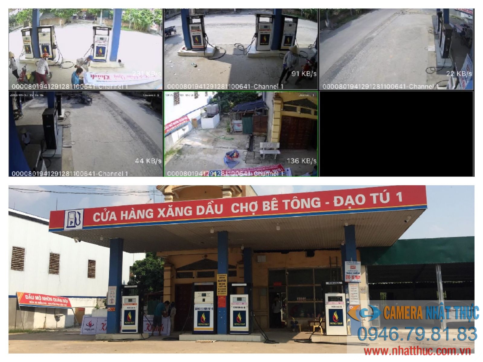 Lắp đặt camera IP Tiandy giám sát tại cửa hàng Xăng Dầu Vĩnh Phúc
