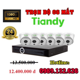 TRỌN BỘ 06 CAMERA TIANDY IP THÔNG MINH- 2.0MP