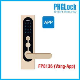 Khóa cửa điện tử cho căn hộ PHGLOCK FP8136 (Vàng-App)