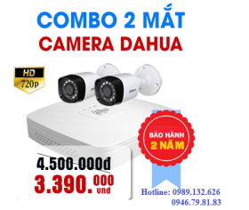 TRỌN BỘ 02 CAMERA DAHUA  HD - 1.0MP