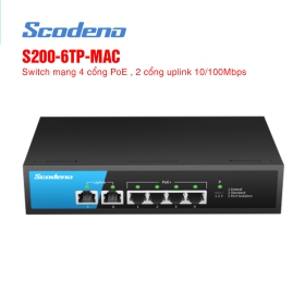 Switch mạng 6 cổng SCODENO S200-6TP-MAC