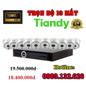 TRỌN BỘ 10 CAMERA TIANDY IP THÔNG MINH - 2.0MP  