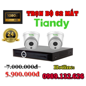 TRỌN BỘ 02 CAMERA TIANDY IP THÔNG MINH - 2.0MP 