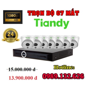 TRỌN BỘ 07 CAMERA TIANDY IP THÔNG MINH - 2.0MP   