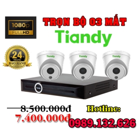 TRỌN BỘ 03 CAMERA TIANDY IP THÔNG MINH - 2.0MP 