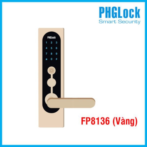 Khóa cửa điện tử cho căn hộ PHGLOCK FP8136 (Vàng)