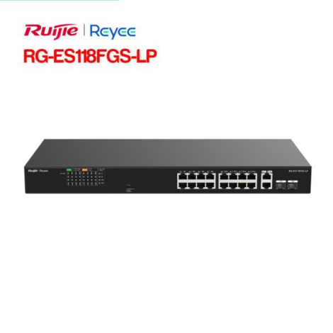 Unmanaged switch 16 cổng PoE RUIJIE RG-ES118FGS-LP