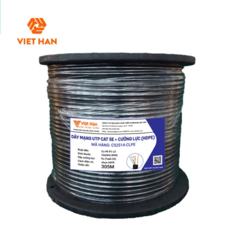 Cáp mạng 305m Việt Hàn CAT.5E UTP 25AWG HDPE + Cường lực