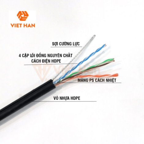 Cáp mạng 305m Việt Hàn CAT.5E UTP 25AWG HDPE + Cường lực
