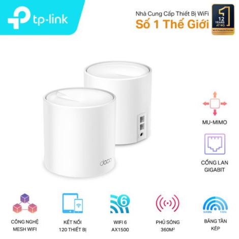 Hệ Thống Mesh WiFi 6 Cho Gia Đình AX1500 TP-LINK Deco X10