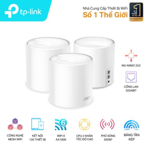 Hệ thống Wi-Fi 6 Mesh cho Gia đình AX1800 TP-LINK Deco X20