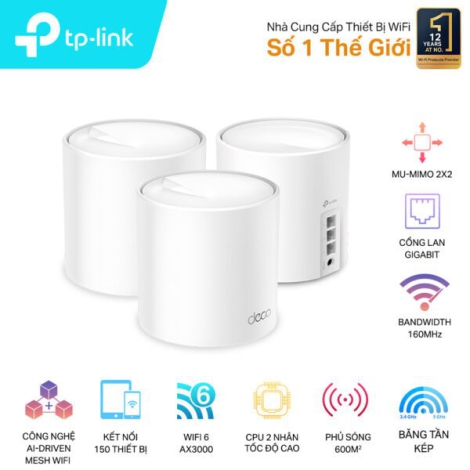 Hệ thống Wi-Fi 6 Mesh Cho Gia Đình AX3000 TP-LINK Deco X50