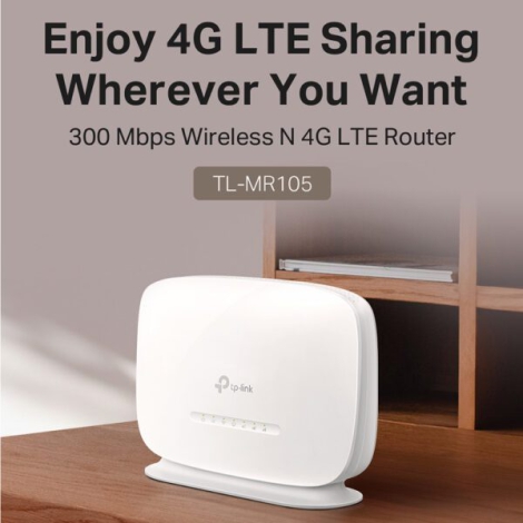 Router Không Dây 4G LTE Tốc Độ 300 Mbps TP-Link TL-MR105