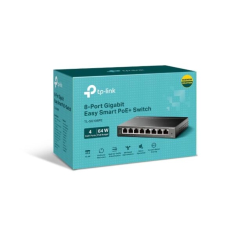 Switch 8 cổng Gigabit với 4 cổng PoE+ TP-LINK TL-SG108PE