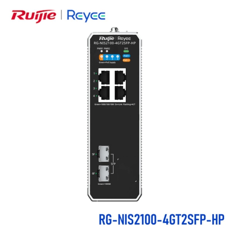 Switch công nghiệp 6 cổng Reyee RG-NIS2100-4GT2SFP-HP
