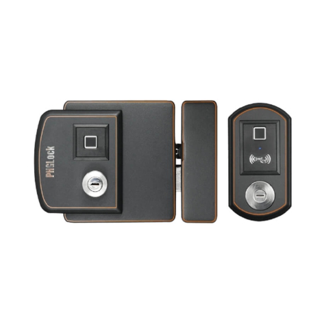 Khóa cổng vân tay cao cấp ngoài trời PHGLock FE38 (Đen)