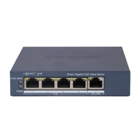 Switch mạng 4 cổng PoE HIKVISION DS-3E1106P-EI/M