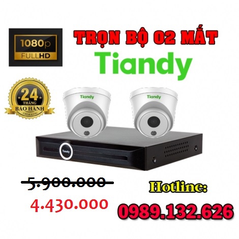 TRỌN BỘ 02 CAMERA TIANDY IP GIÁ RẺ - 2.0MP