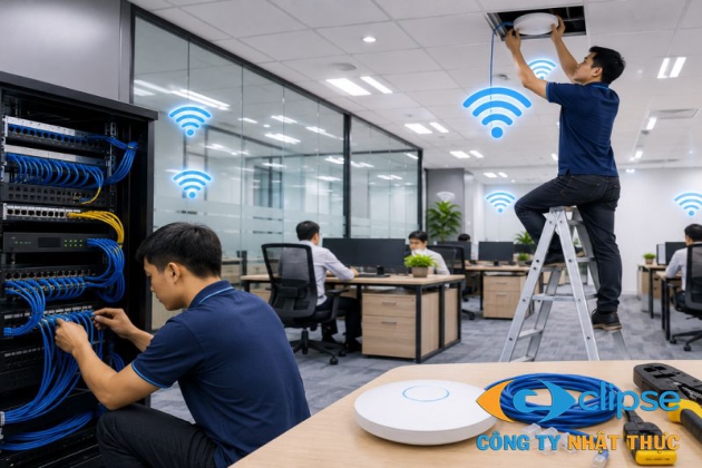 Các hạng mục chính khi thi công hạ tầng mạng văn phòng trọn gói
